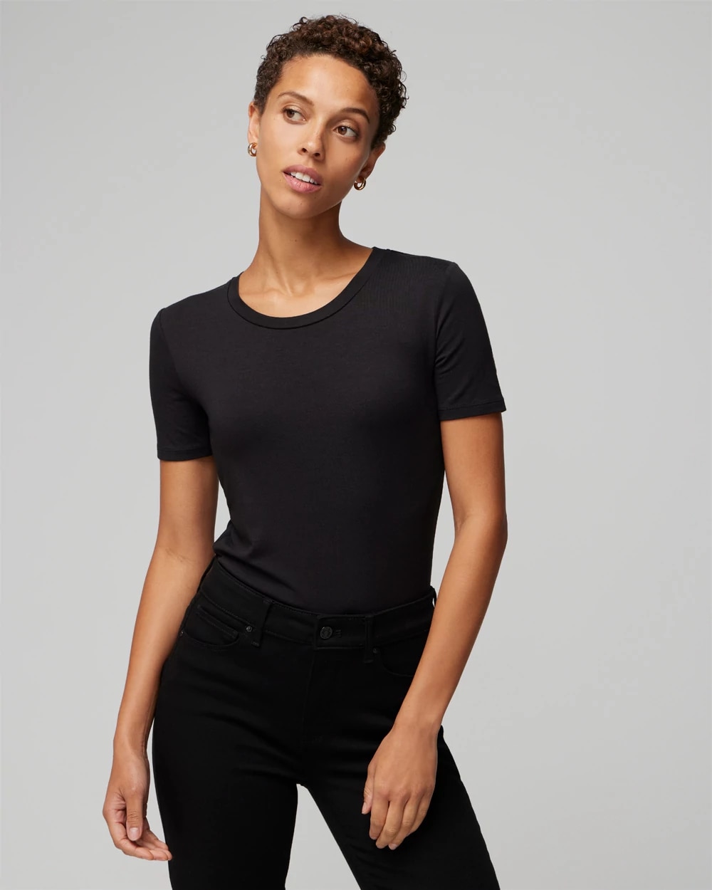 Short-Sleeve Crewneck Tee | White House Black Market Short-Sleeve Crewneck Tee | White House Black Market